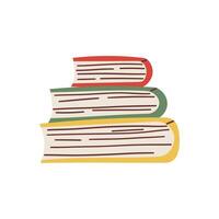 Book collection. Set of different stacks and piles of books, open and closed books. Educational theme, scientific and fiction literature. illustration isolated on white background vector