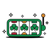 Slot Machine with Shamrock Symbols and Sparkles vector