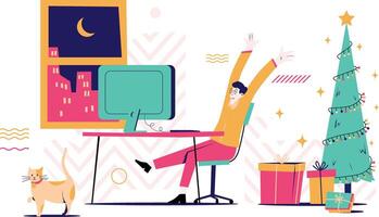 Working Overtime Illustration vector
