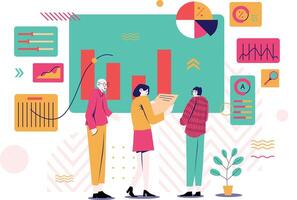 Data Analysis Collaboration Team Illustration vector
