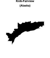 Knik-Fairview, Alaska blank outline map vector