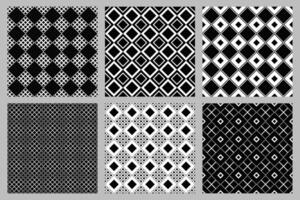 Seamless abstract diagonal square pattern background design set vector
