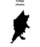College, Alaska blank outline map vector
