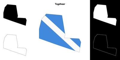 Togdheer region outline map set vector