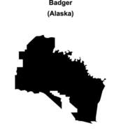 Badger, Alaska blank outline map vector