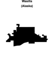 Wasilla, Alaska blank outline map vector