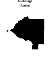 Anchorage, Alaska blank outline map vector