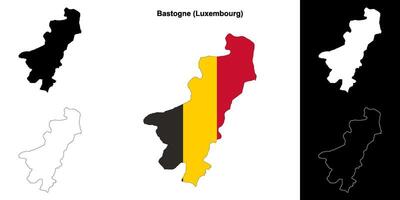 Bastogne arrondissement outline map set vector
