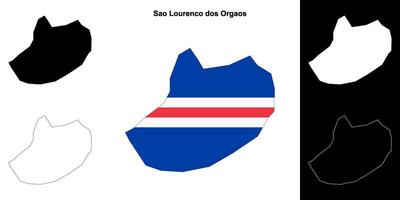 Sao Lourenco dos Orgaos municipality outline map set vector