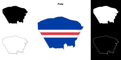 Praia municipality outline map set vector