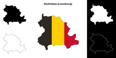 Neufchateau arrondissement outline map set vector