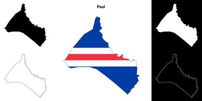 Paul municipality outline map set vector