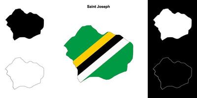 Saint Joseph parish outline map set vector