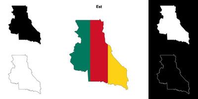 Est region outline map set vector