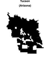 Tucson, Arizona blank outline map vector