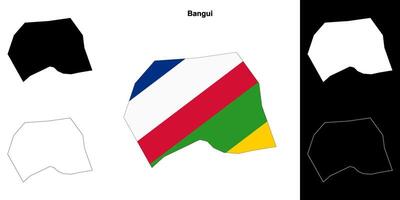 Bangui prefecture outline map set vector