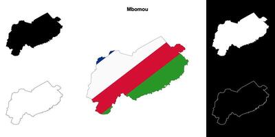 Mbomou prefecture outline map set vector