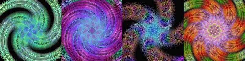 Spiral digital art design background collection vector