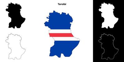 Tarrafal municipality outline map set vector