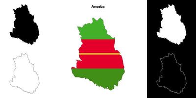 Anseba region outline map set vector