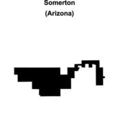 Somerton, Arizona blank outline map vector
