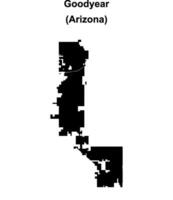Goodyear, Arizona blank outline map vector
