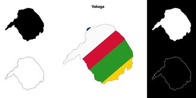 Vakaga prefecture outline map set vector