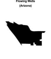 Flowing Wells, Arizona blank outline map vector