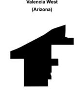 Valencia West, Arizona blank outline map vector