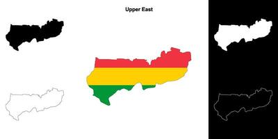 Upper East region outline map set vector