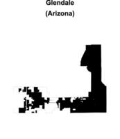 Glendale, Arizona blank outline map vector