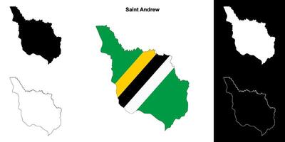 Saint Andrew parish outline map set vector