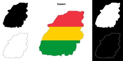 Eastern region outline map set vector