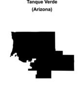 Tanque Verde, Arizona blank outline map vector