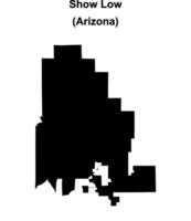 Show Low, Arizona blank outline map vector