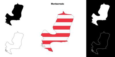 Montserrado county outline map set vector