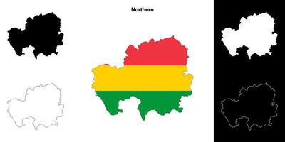 Northern region outline map set vector