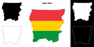 Upper West region outline map set vector