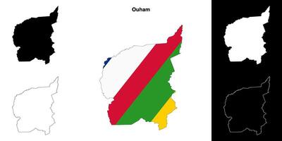 Ouham prefecture outline map set vector