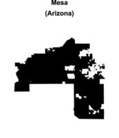 Mesa, Arizona blank outline map vector