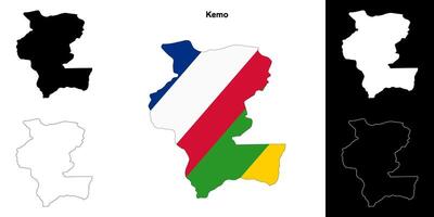 Kemo prefecture outline map set vector