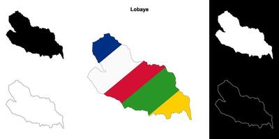 Lobaye prefecture outline map set vector