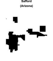 Safford, Arizona blank outline map vector