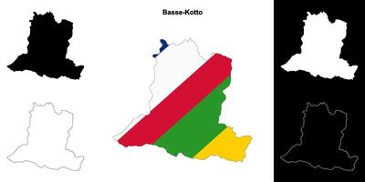 Basse-Kotto prefecture outline map set vector