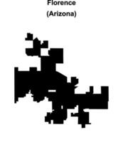 Florence, Arizona blank outline map vector