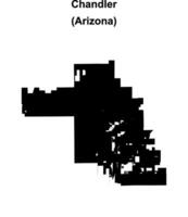 Chandler, Arizona blank outline map vector