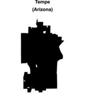 Tempe, Arizona blank outline map vector