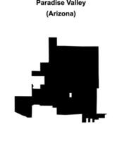 Paradise Valley, Arizona blank outline map vector