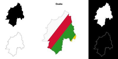 Ouaka prefecture outline map set vector