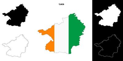 Lacs district outline map set vector